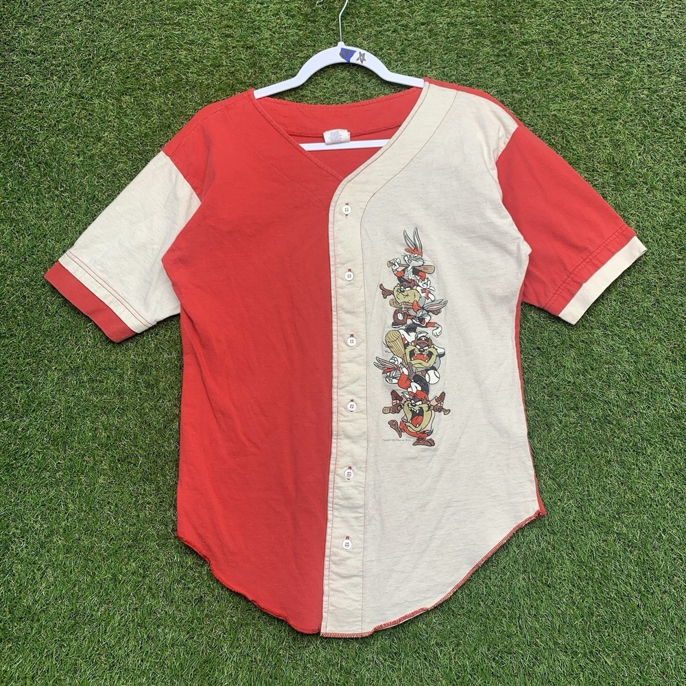Vintage Disney Shirt Mens Large Baseball Jersey Taz Bugz Bunny Looney Tunes